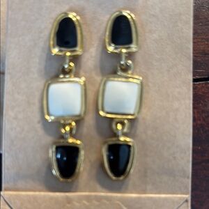 Elegant Gold and Black Dangle Earrings
